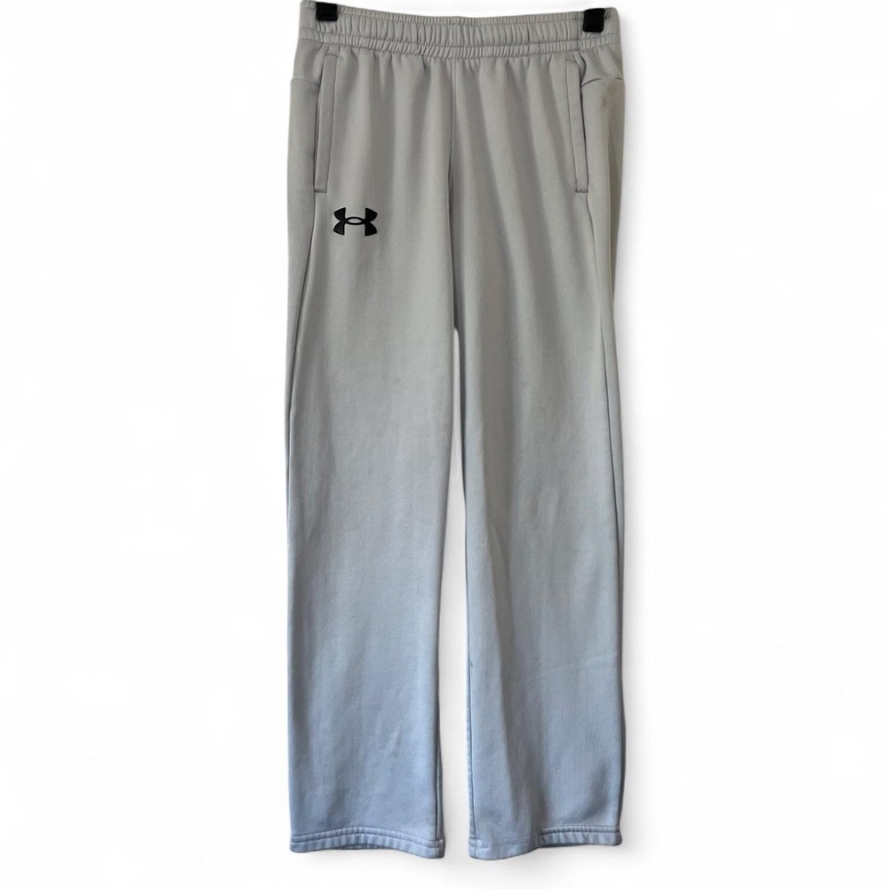 Under Armour Boys M Knit Fleece Lined Halo Gray Warm Up Athletic Jogger Pants